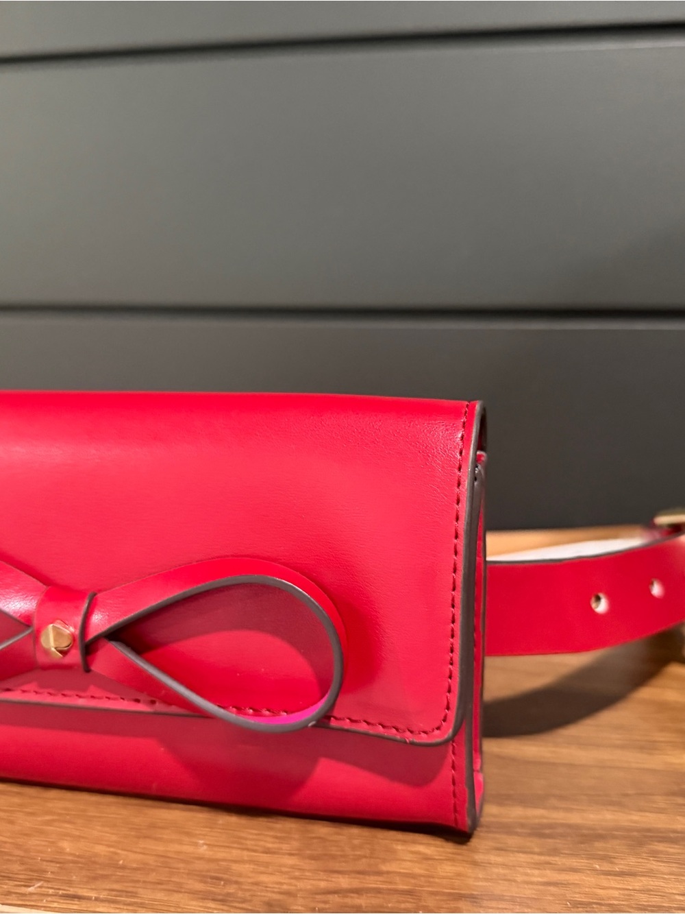 Kate Spade Red Leather Bow Belt Bag - Women